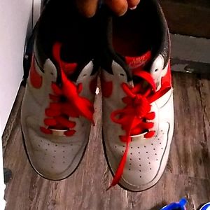 Red and gray and black Air Forces